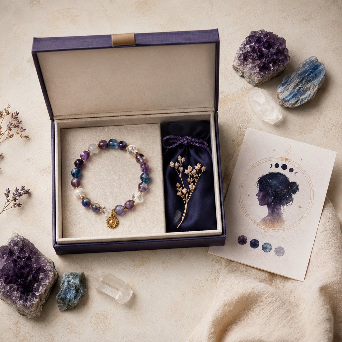 Coffret Bracelet d'Alignement Mystic Moon : bracelet, livret et écrin