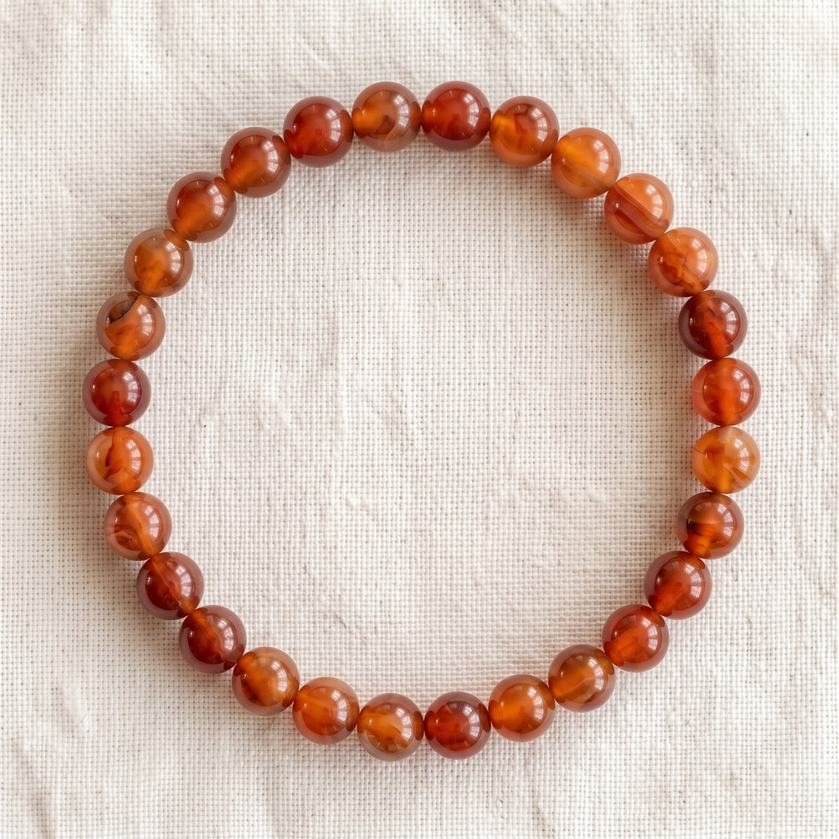 Bracelet en cornaline, perles de 6 mm - visuel provisoire