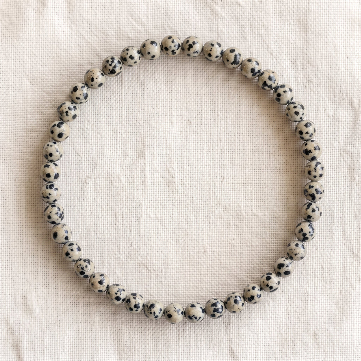 Bracelet en jaspe dalmatien, perles de 4 mm - visuel provisoire