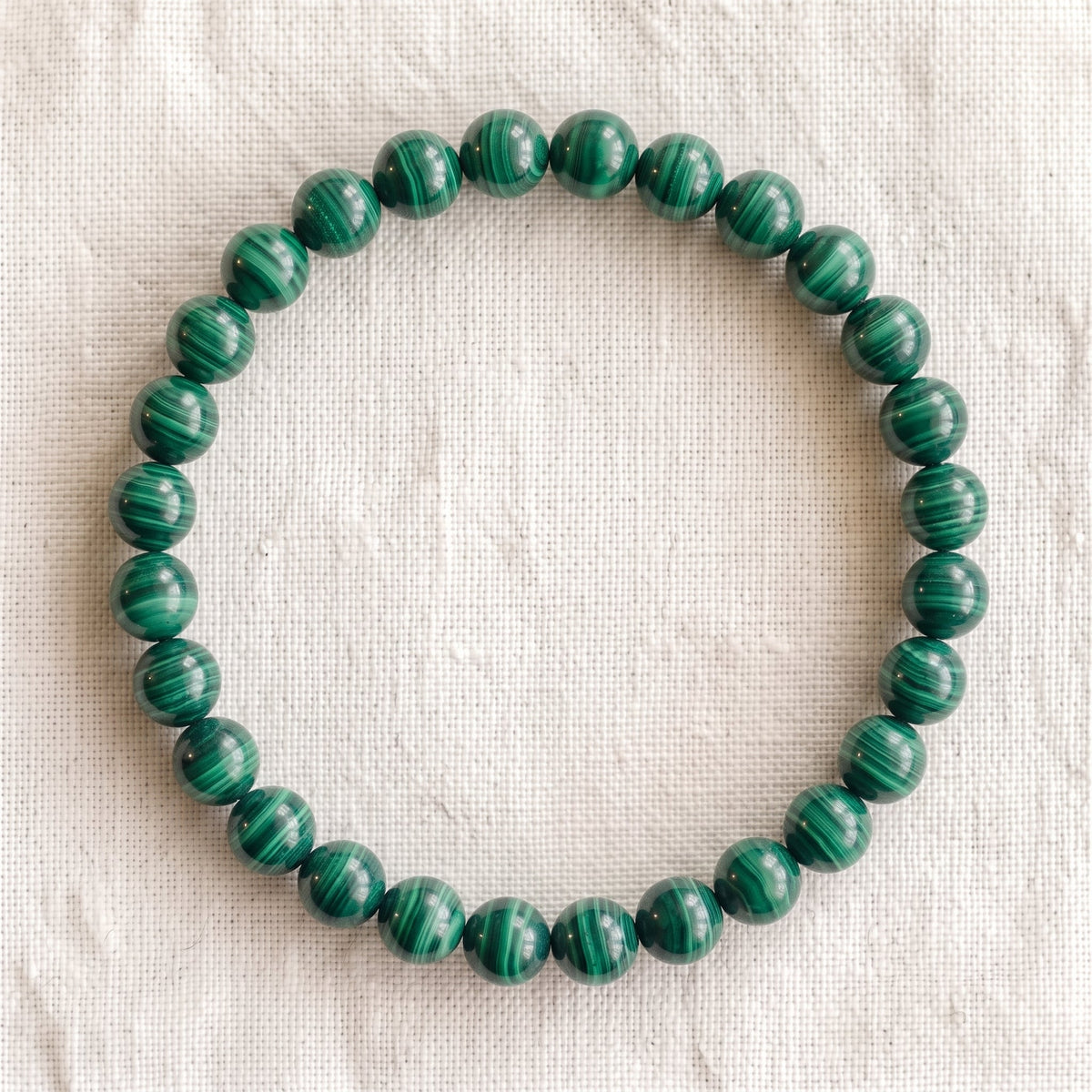 Bracelet en malachite, perles de 6 mm - visuel provisoire