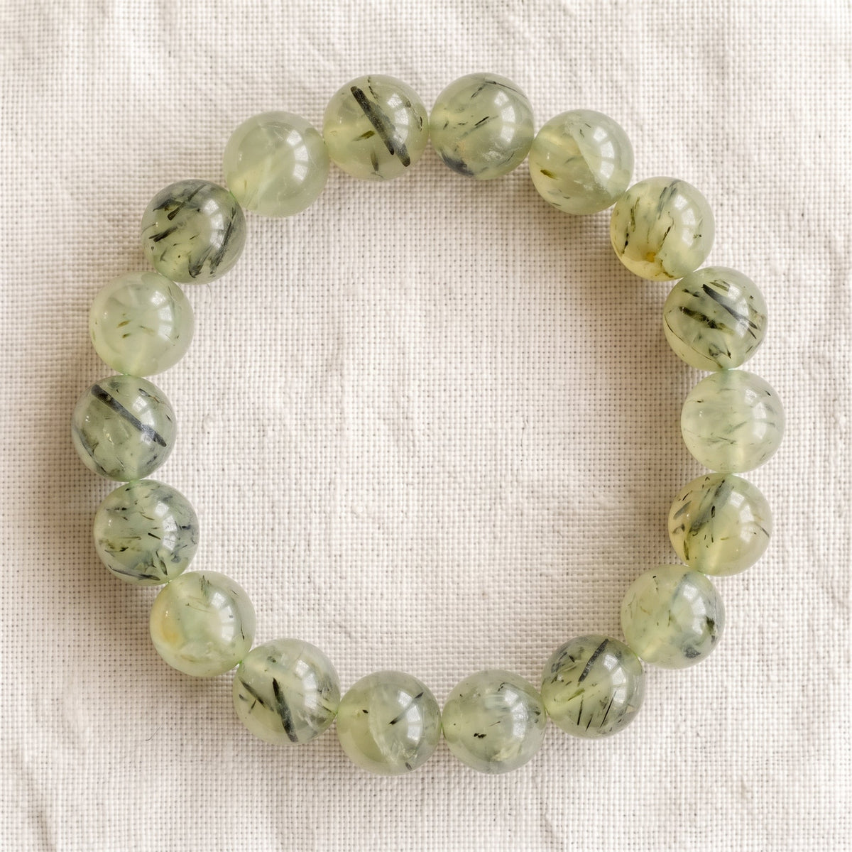 Bracelet en préhnite, perles de 10 mm - visuel provisoire