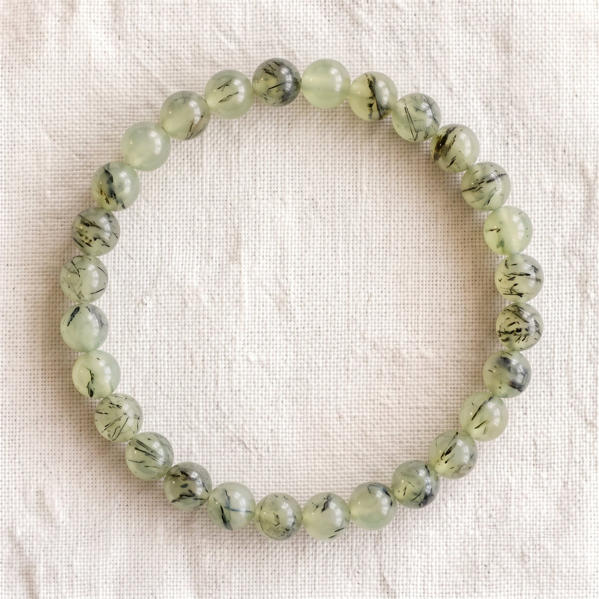 Bracelet en préhnite, perles de 6 mm - visuel provisoire