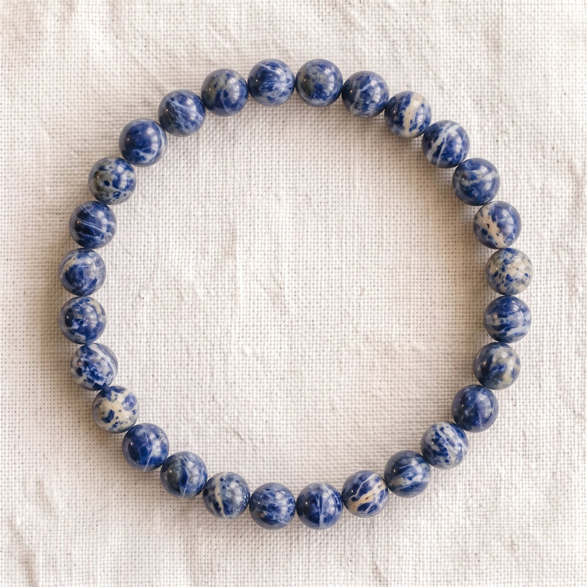 Bracelet en sodalite, perles de 6 mm - visuel provisoire