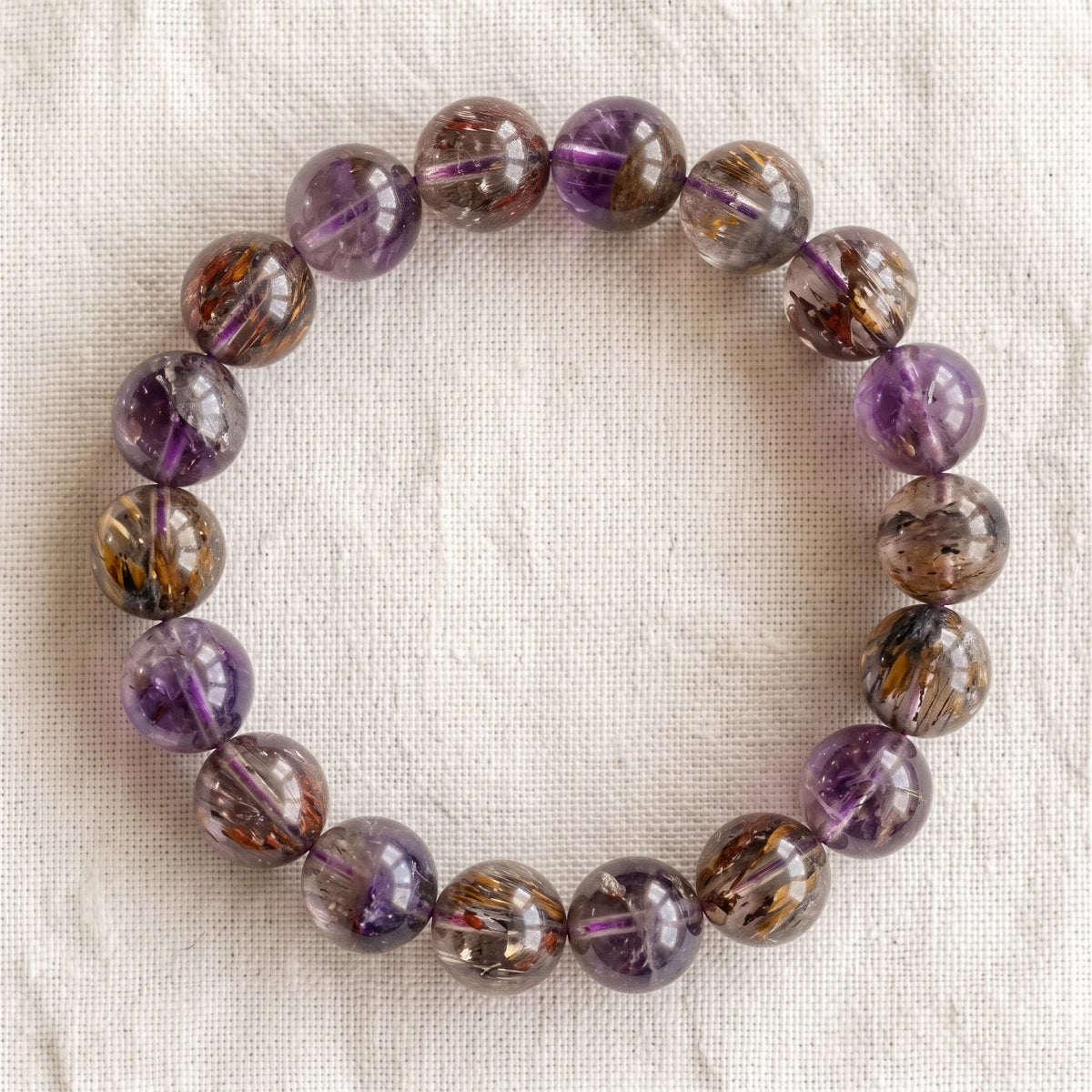 Bracelet en super seven, perles de 10 mm - visuel provisoire