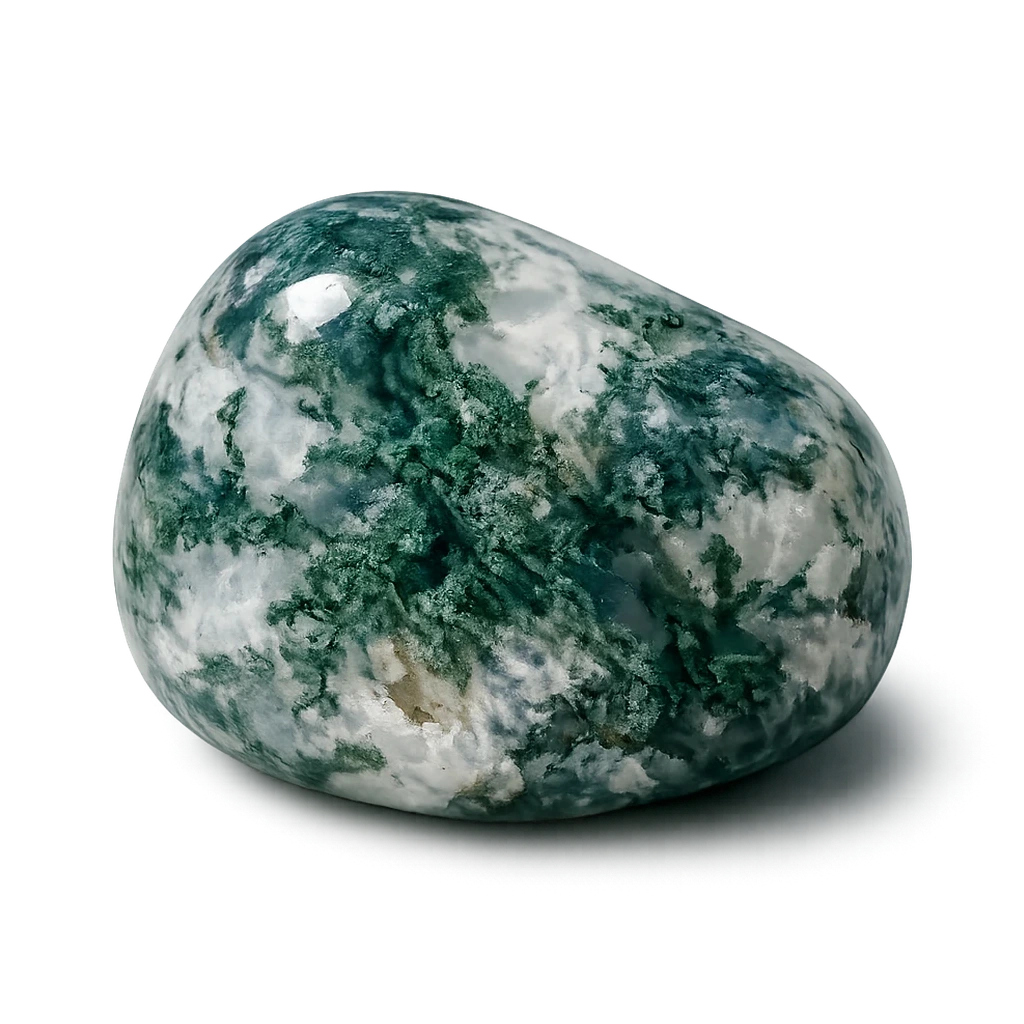 Agate mousse, pierre roulée · visuel provisoire
