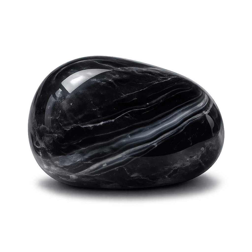 Agate noire, pierre roulée · visuel provisoire