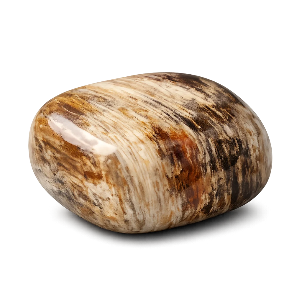 Bois fossilisé — visuel provisoire (pierre roulée)