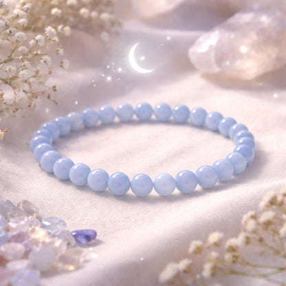 Bracelet en calcédoine bleue