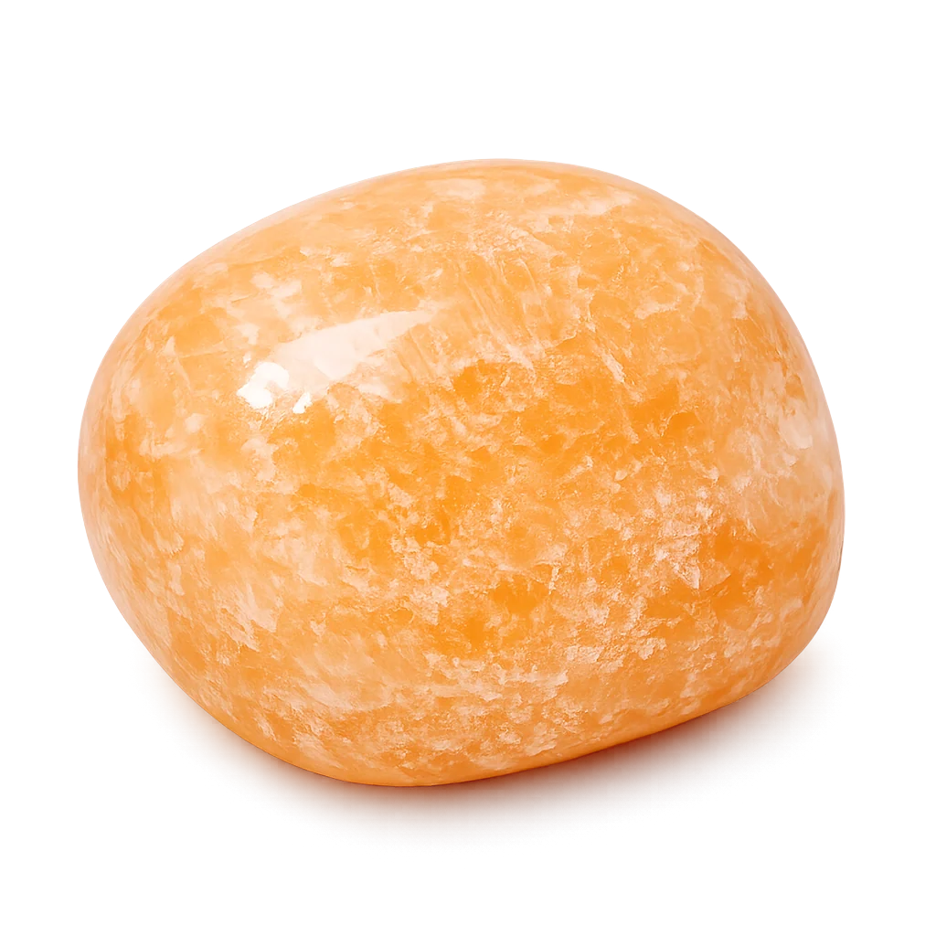Calcite orange — visuel provisoire (pierre roulée)