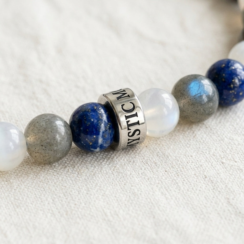 Bracelet d'Alignement en lapis-lazuli, pierre de lune blanche et labradorite - visuel provisoire