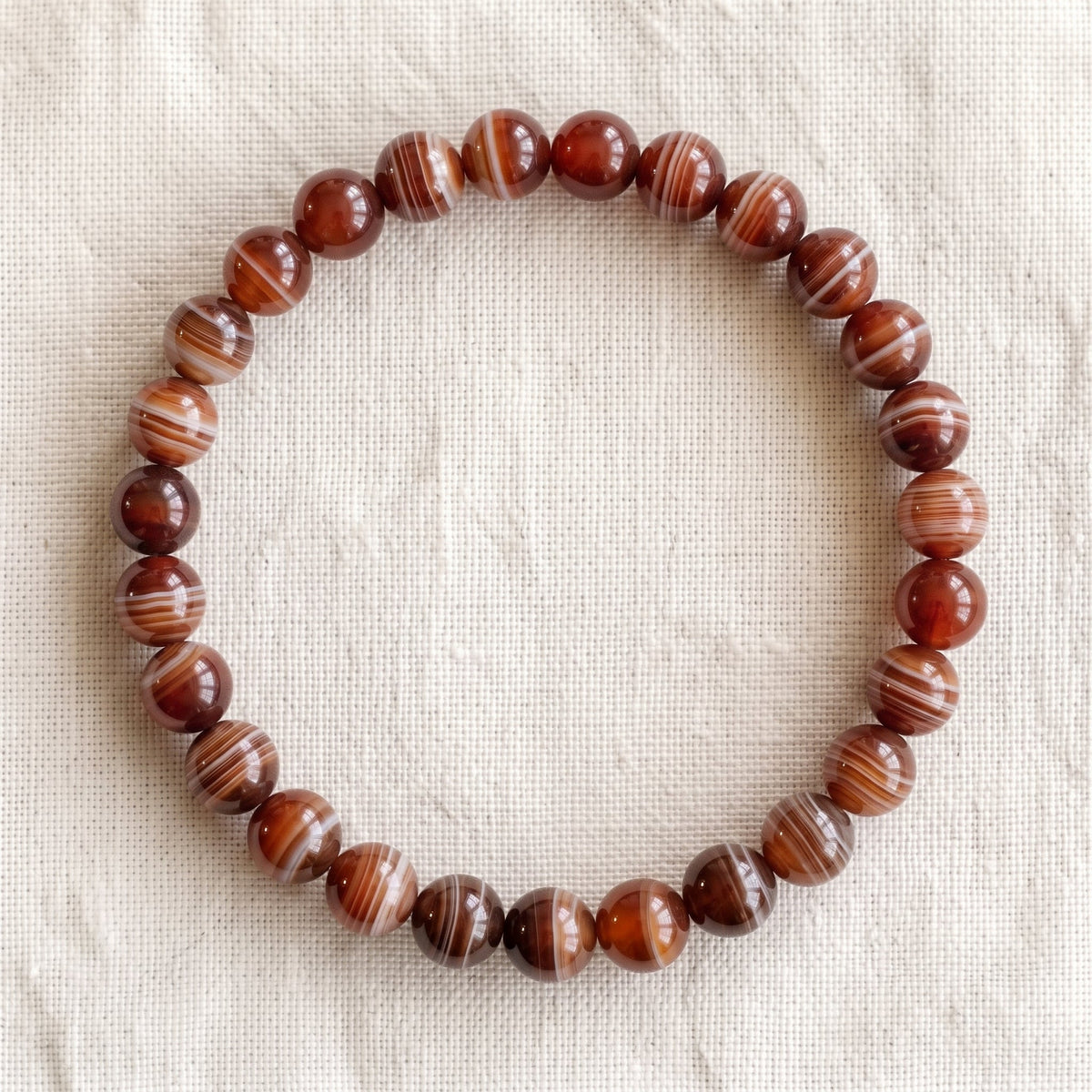 Bracelet en agate sardonyx, perles de 6 mm - visuel provisoire