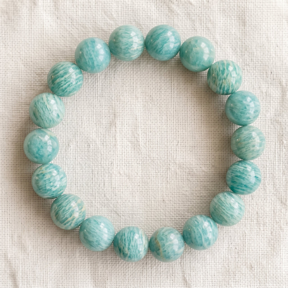 Bracelet en amazonite, perles de 10 mm - visuel provisoire