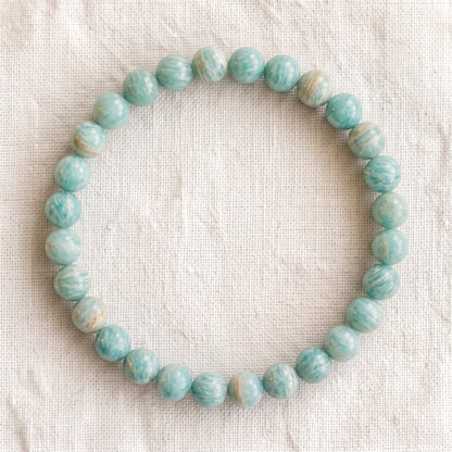 Bracelet en amazonite, perles de 6 mm - visuel provisoire