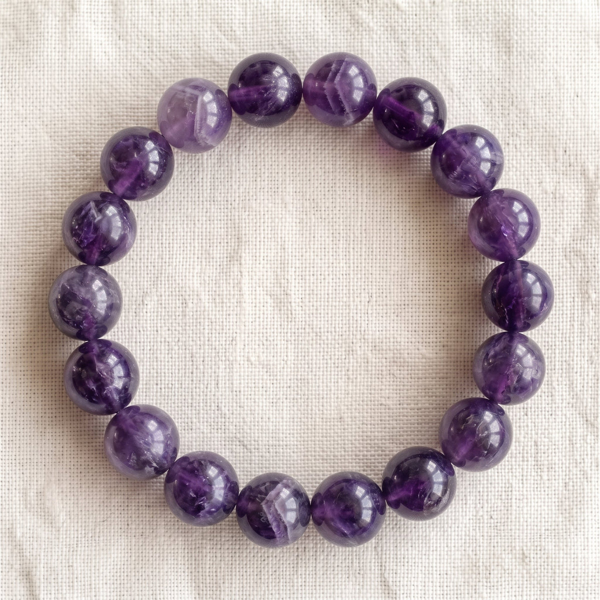 Bracelet en améthyste, perles de 10 mm - visuel provisoire