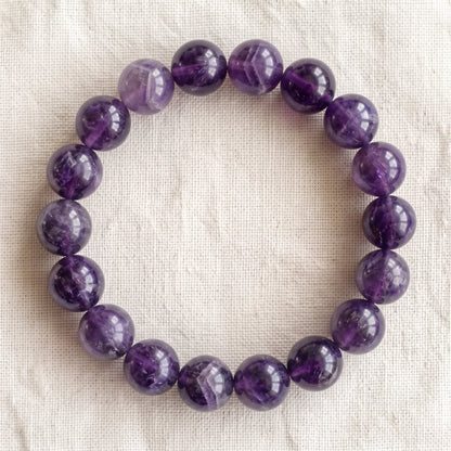 Bracelet en améthyste, perles de 10 mm - visuel provisoire