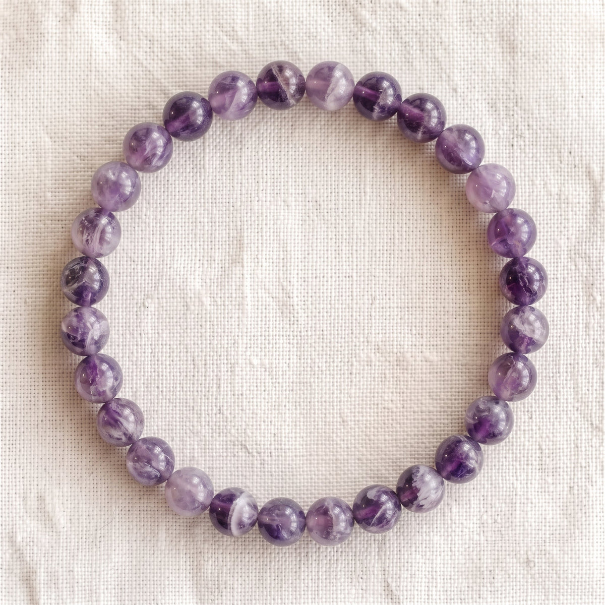 Bracelet en améthyste, perles de 6 mm - visuel provisoire