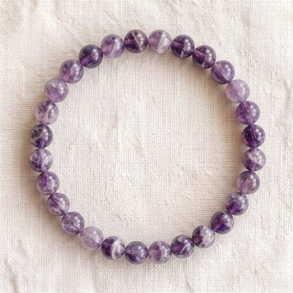 Bracelet en améthyste, perles de 6 mm - visuel provisoire