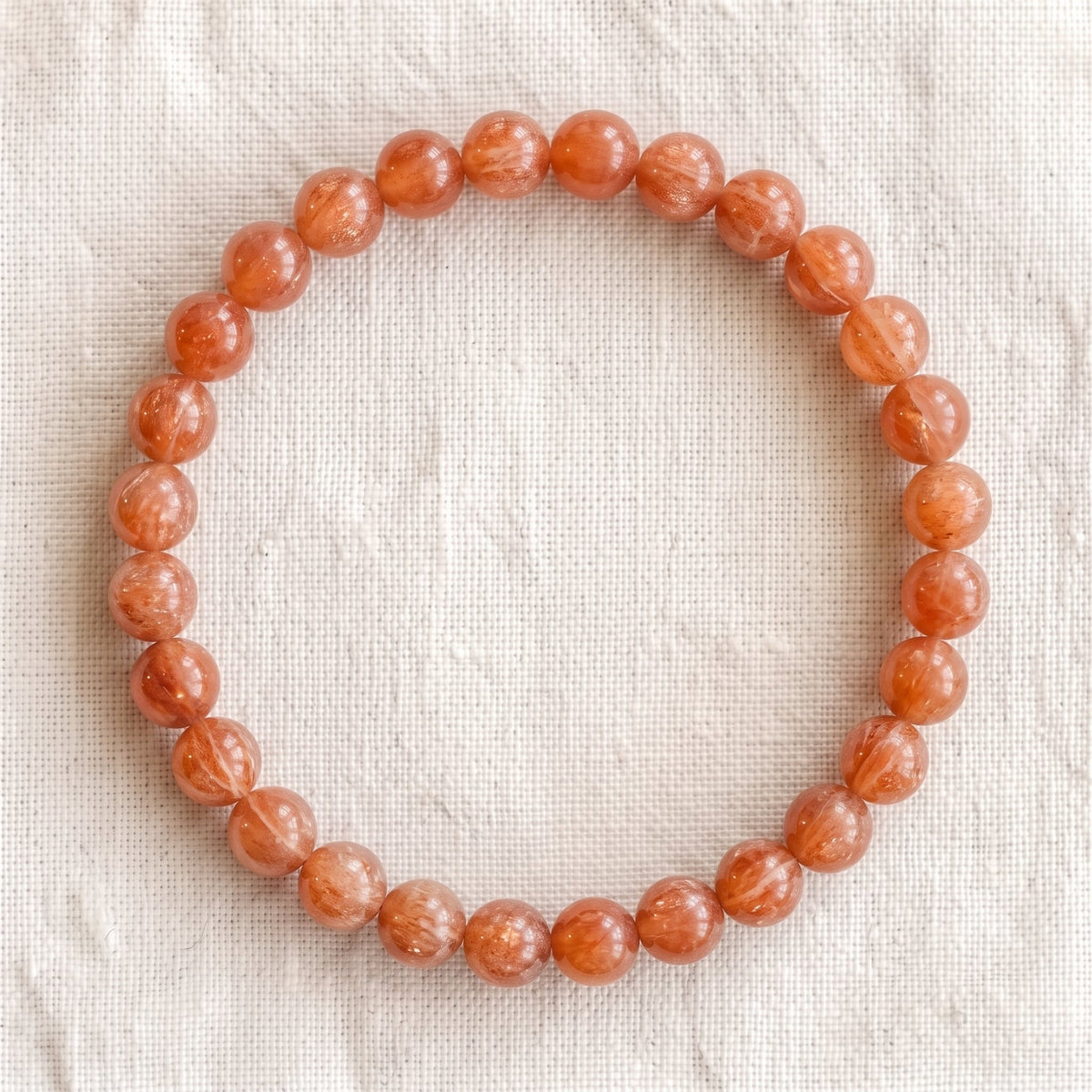 Bracelet en aventurine orange, perles de 6 mm - visuel provisoire