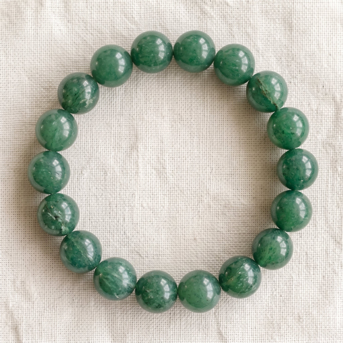 Bracelet en aventurine verte, perles de 10 mm - visuel provisoire
