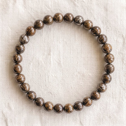 Bracelet en bronzite, perles de 6 mm - visuel provisoire
