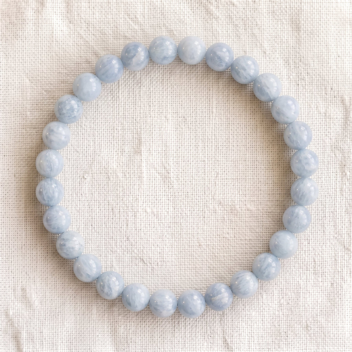 Bracelet en célestine, perles de 6 mm - visuel provisoire