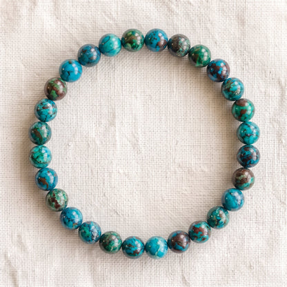 Bracelet en chrysocolle, perles de 6 mm - visuel provisoire