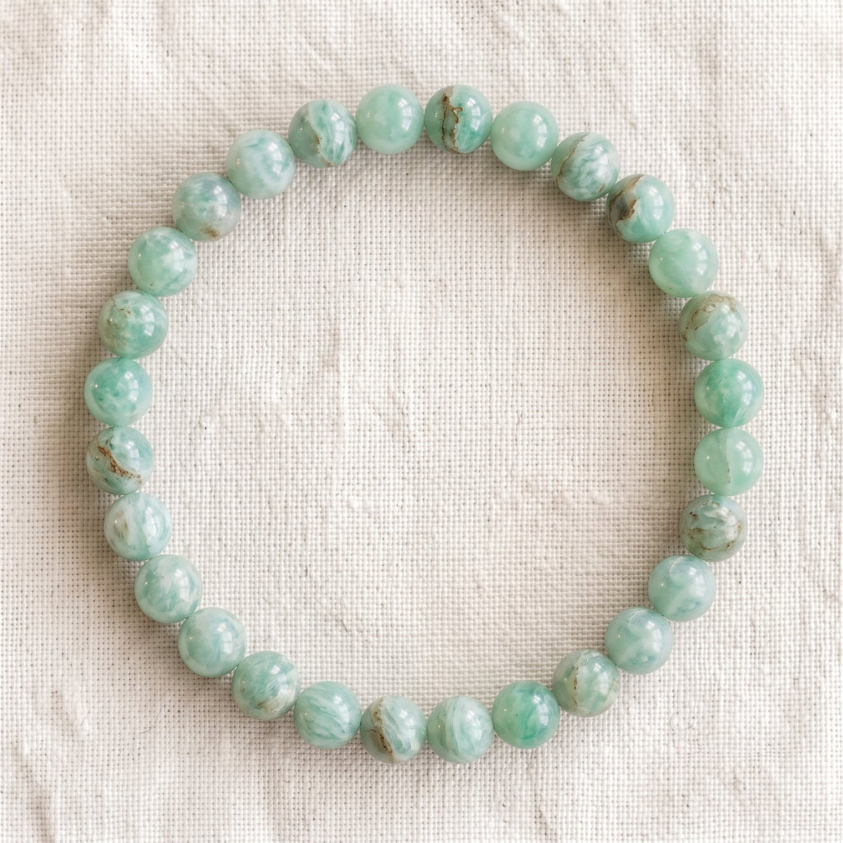 Bracelet en chrysoprase, perles de 6 mm - visuel provisoire