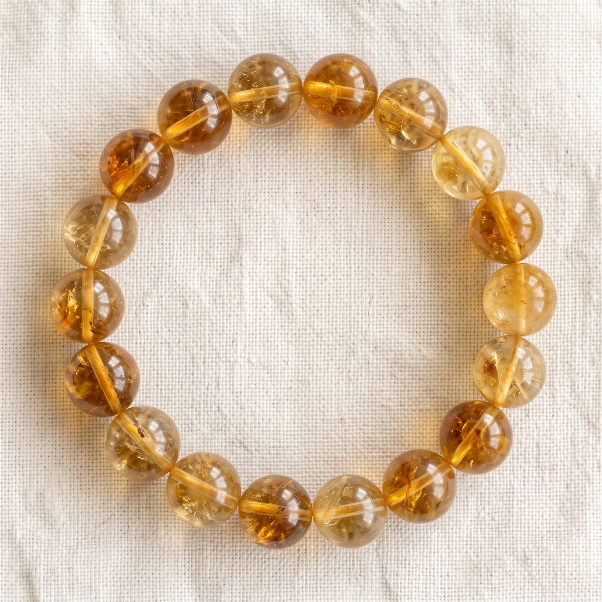 Bracelet en citrine, perles de 10 mm - visuel provisoire