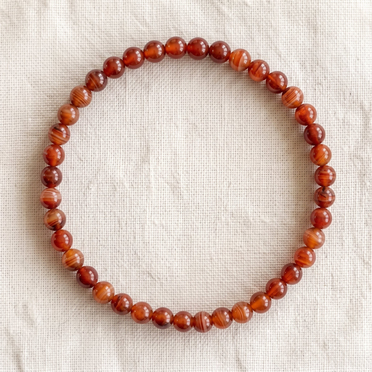 Bracelet en cornaline, perles de 4 mm - visuel provisoire