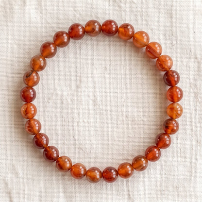 Bracelet en cornaline, perles de 6 mm - visuel provisoire