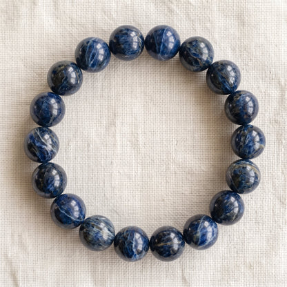 Bracelet en dumortiérite, perles de 10 mm - visuel provisoire