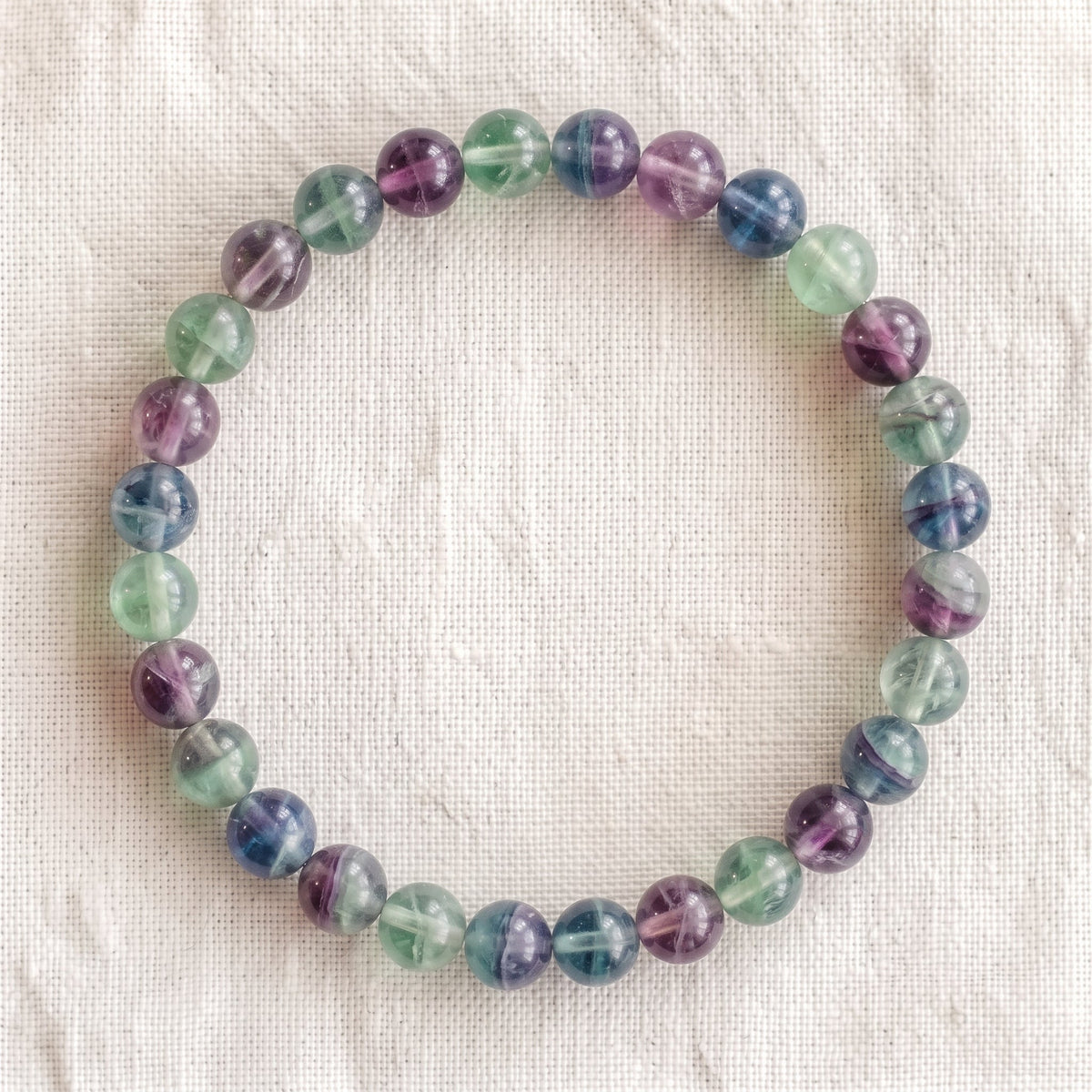 Bracelet en fluorite, perles de 6 mm - visuel provisoire