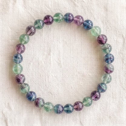 Bracelet en fluorite, perles de 6 mm - visuel provisoire