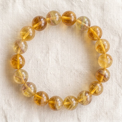 Bracelet en fluorite jaune, perles de 10 mm - visuel provisoire