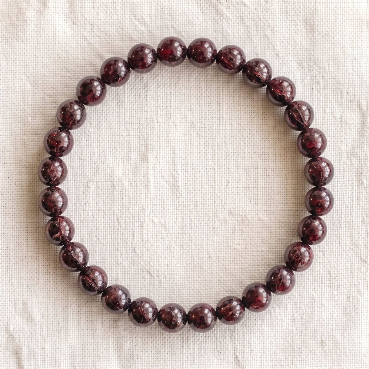 Bracelet en grenat, perles de 6 mm - visuel provisoire