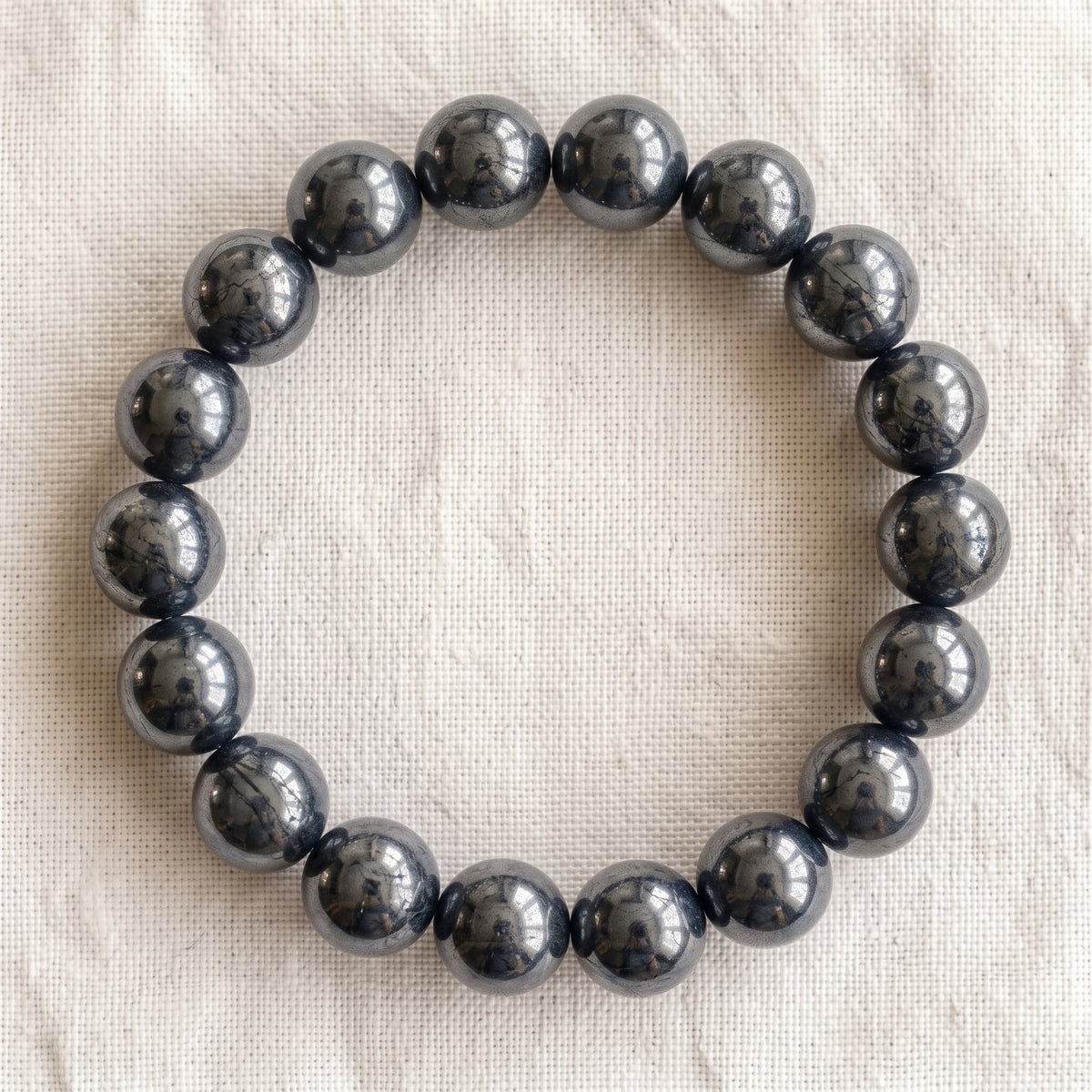 Bracelet en hématite, perles de 10 mm - visuel provisoire