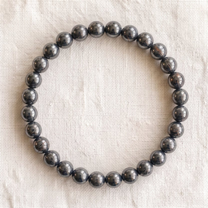 Bracelet en hématite, perles de 6 mm - visuel provisoire