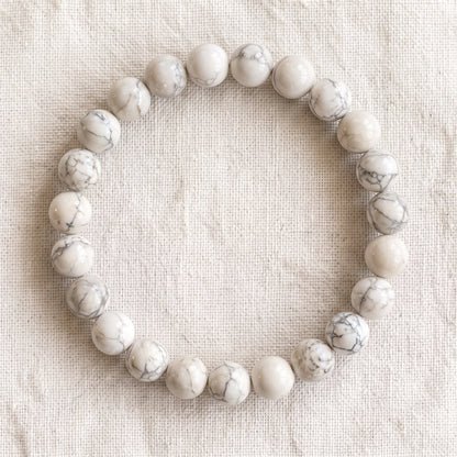 Bracelet en howlite, perles de 10 mm - visuel provisoire