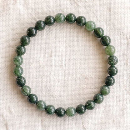 Bracelet en jade néphrite, perles de 6 mm - visuel provisoire