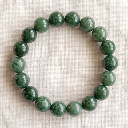 Bracelet en jade verte, perles de 10 mm - visuel provisoire