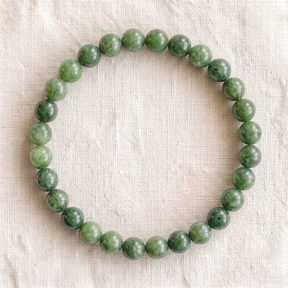 Bracelet en jade verte, perles de 6 mm - visuel provisoire