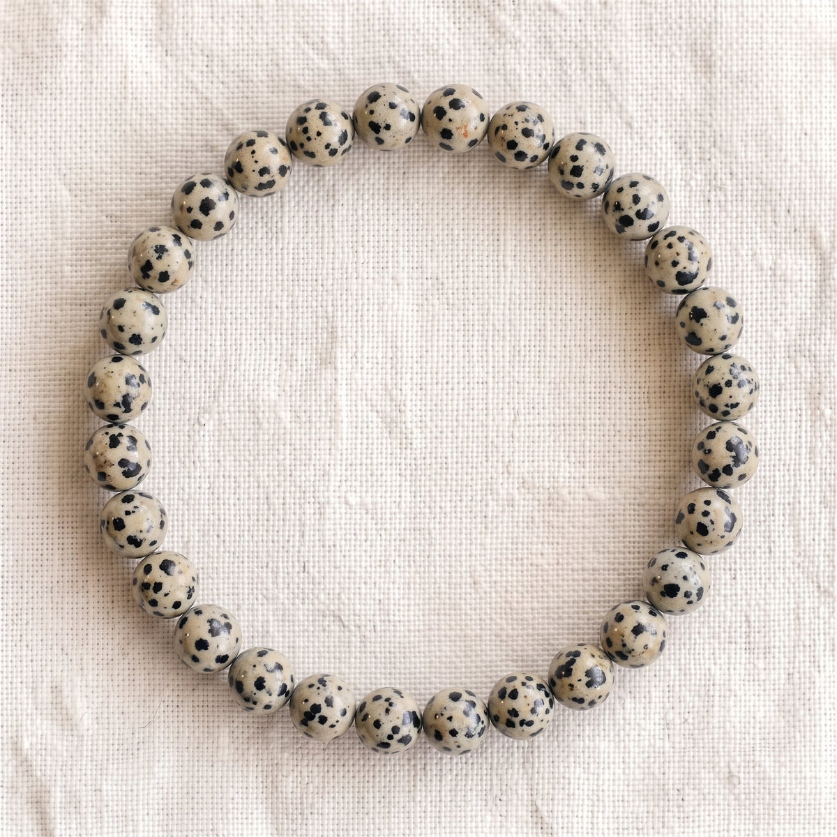 Bracelet en jaspe dalmatien, perles de 6 mm - visuel provisoire