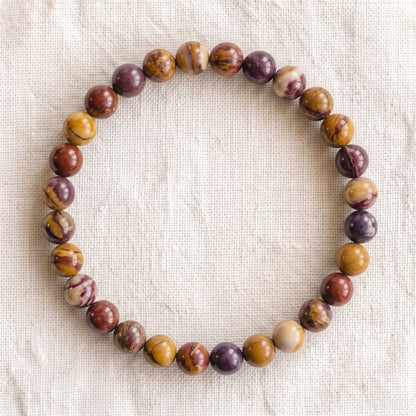 Bracelet en jaspe mokaïte, perles de 6 mm - visuel provisoire