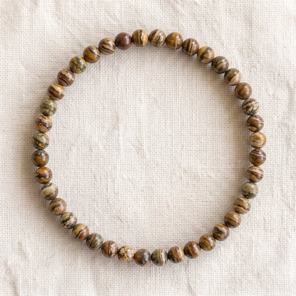 Bracelet en jaspe paysage, perles de 4 mm - visuel provisoire