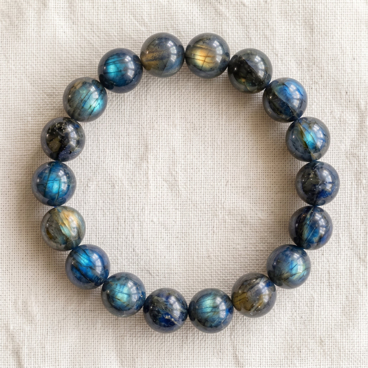 Bracelet en labradorite, perles de 10 mm - visuel provisoire