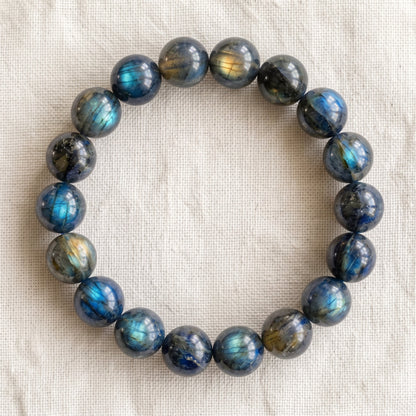 Bracelet en labradorite, perles de 10 mm - visuel provisoire