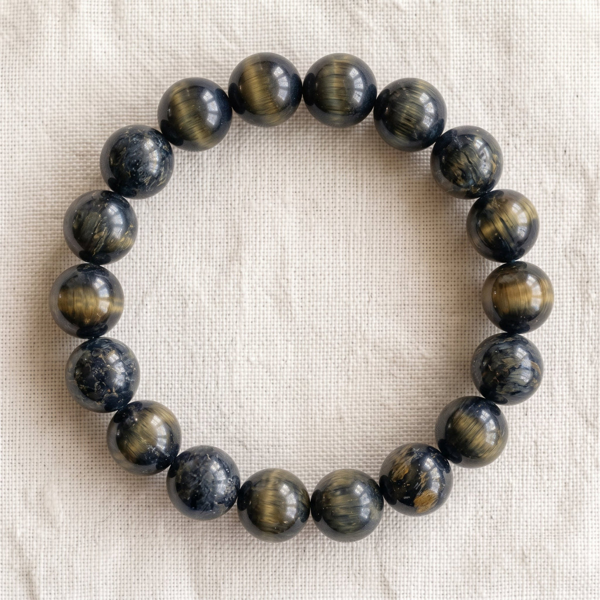 Bracelet en œil de chat, perles de 10 mm - visuel provisoire
