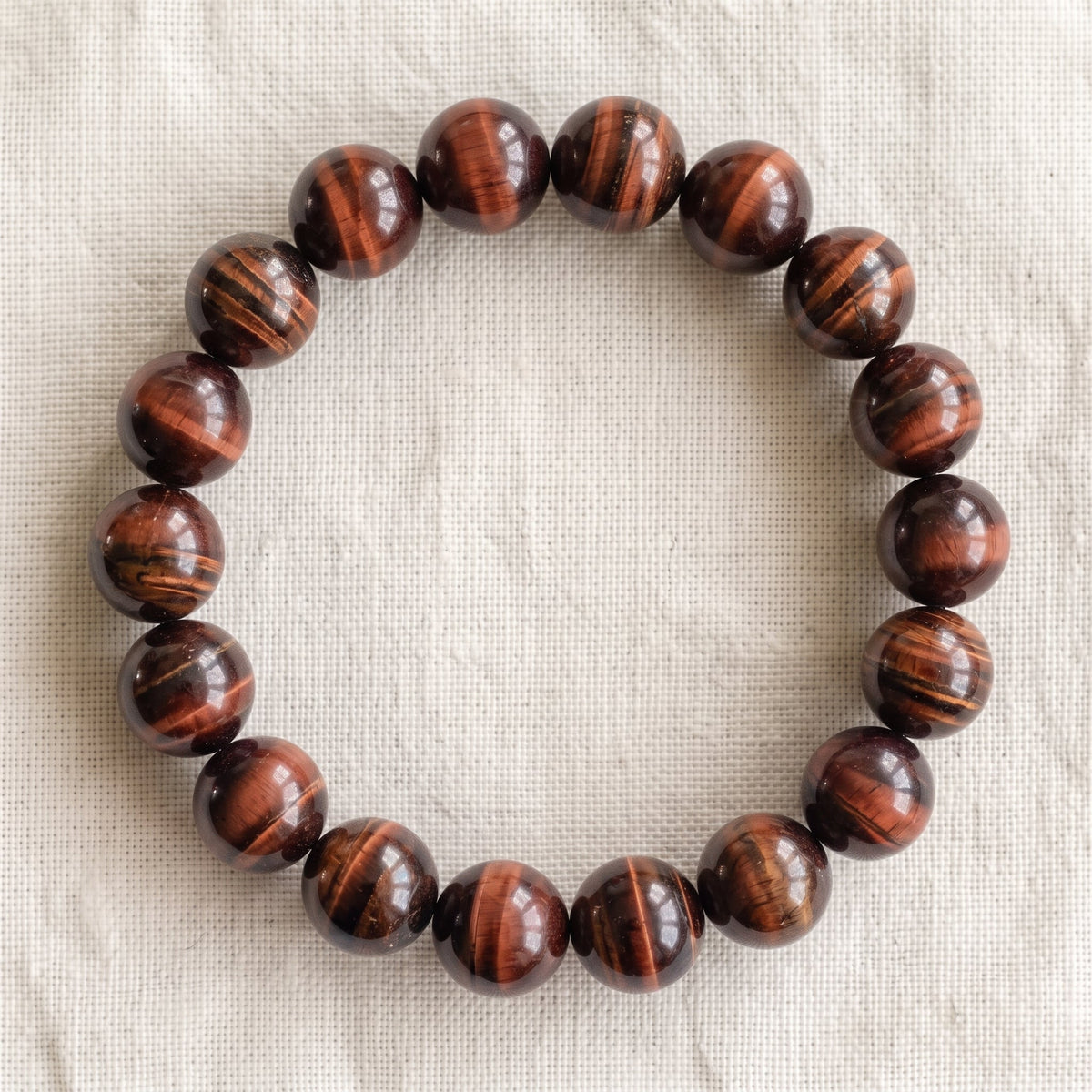 Bracelet en œil de taureau, perles de 10 mm - visuel provisoire