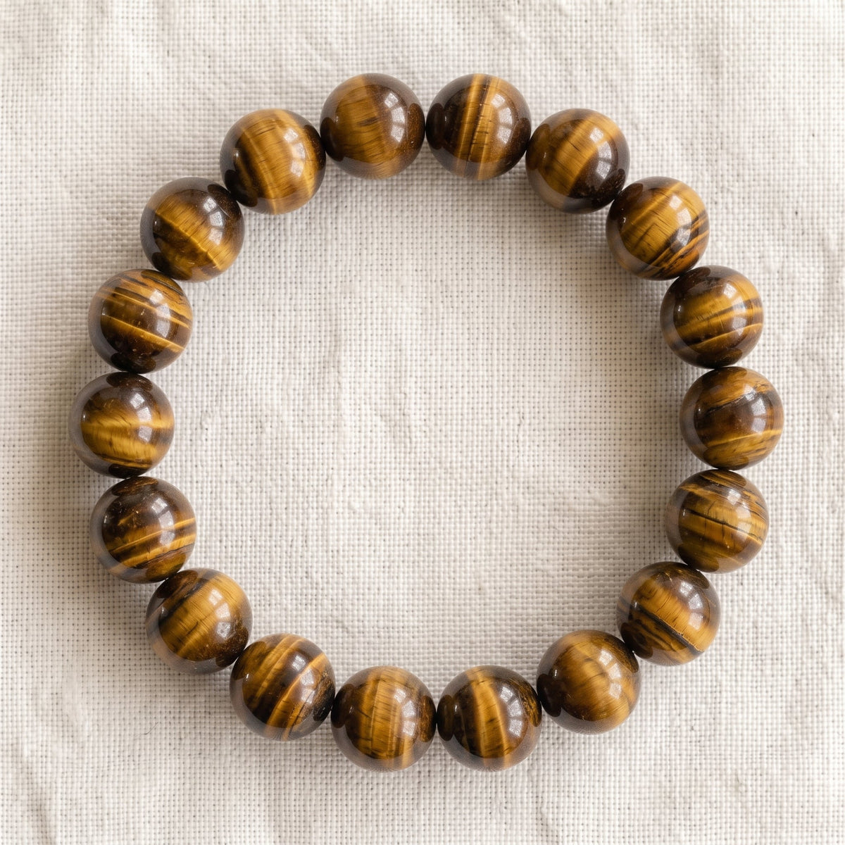Bracelet en œil de tigre, perles de 10 mm - visuel provisoire
