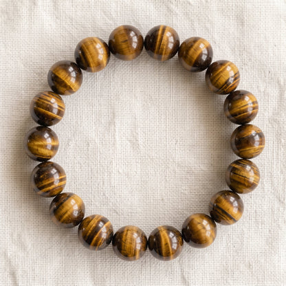 Bracelet en œil de tigre, perles de 10 mm - visuel provisoire